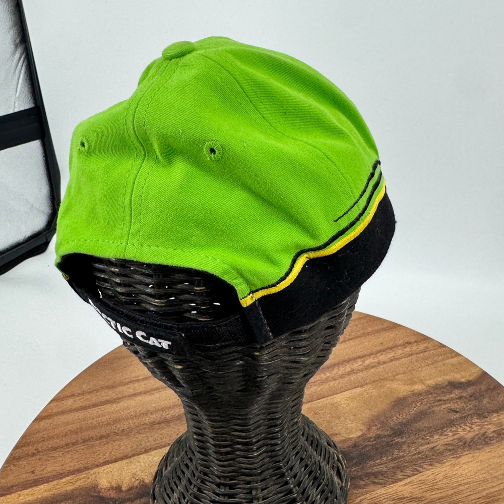 Arctic Cat Hat Men OSFA Green Black Embroidered Snowmobile Racing Baseball Cap - Picture 12 of 16